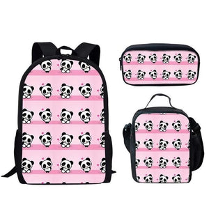 Pack Rentrée Panda (Sac à dos, Trousse, Sacoche) <br> Kawaii Lover - Royaume Panda